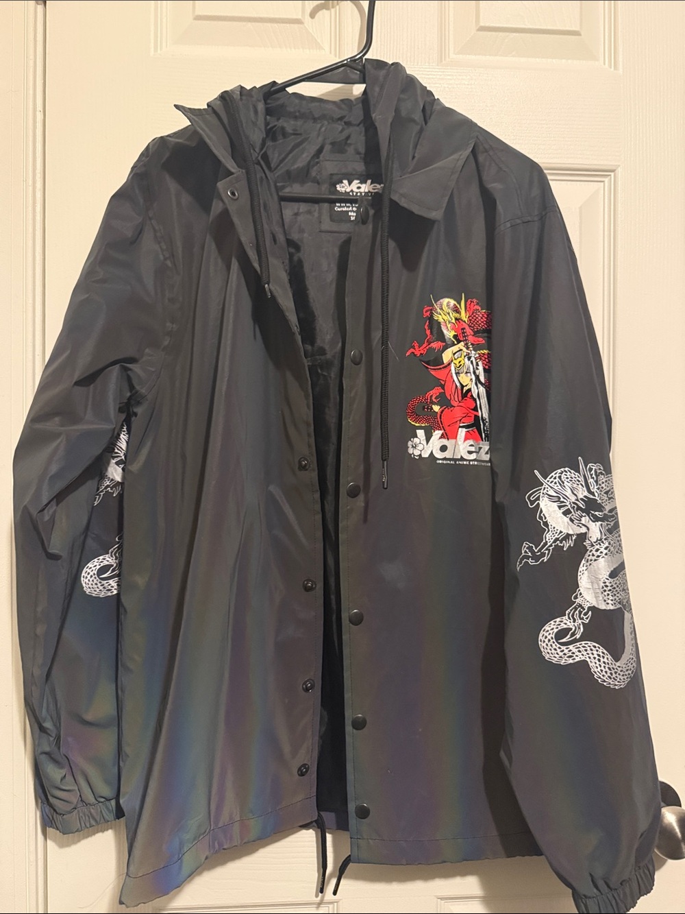 Black Dragon Graphic Hooded REFLECTIVE Windbreaker